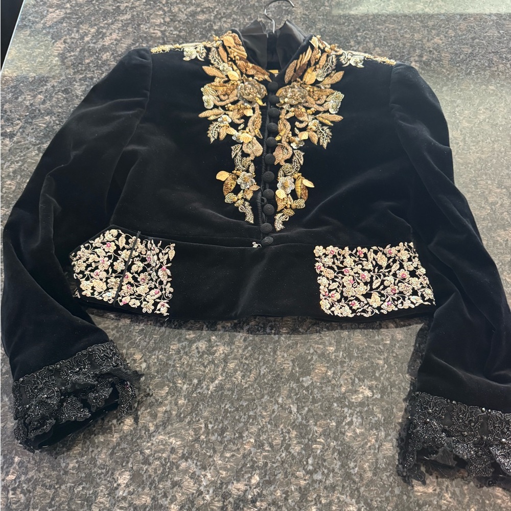 Not Released Runway CHLOÉ Embellished Spencer cotton-velvet jacket Blazer Coat